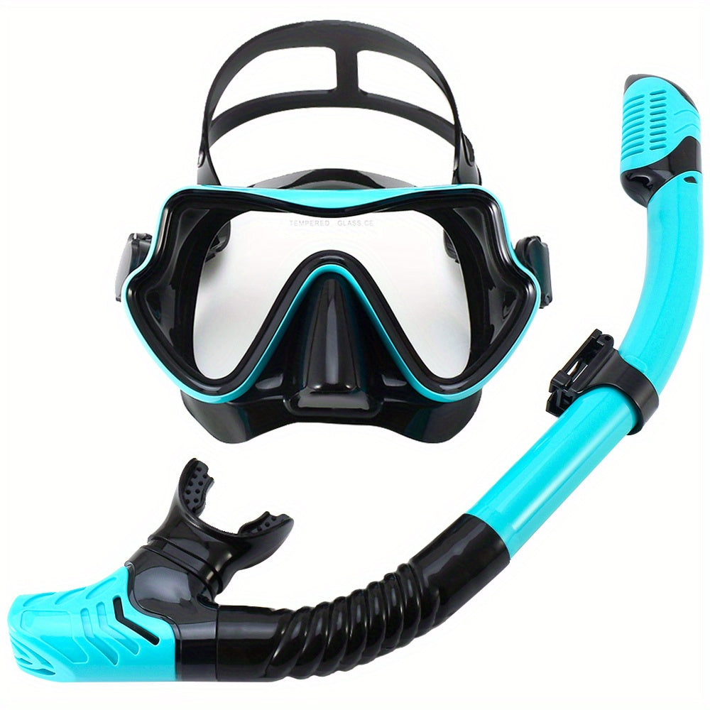 Anti-Leak Snorkel and Mask Set with Wide View