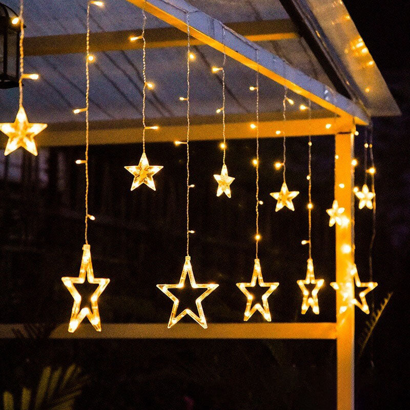 Star And Moon String Lights With LED For Garden, Patio And Balcony Decoration