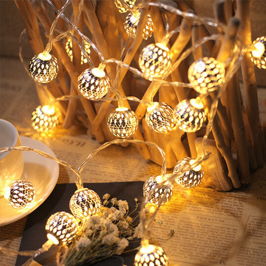 Ball Solar And Battery String Lights In Warm White And Multicolour For Garden
