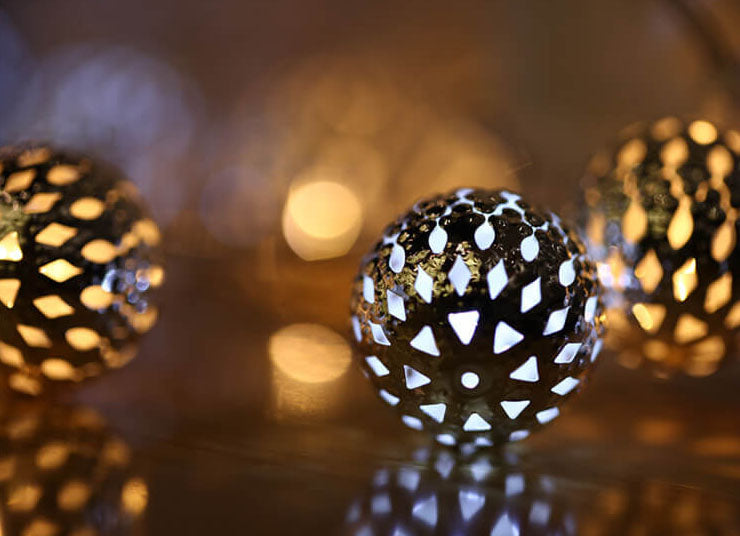Ball Solar And Battery String Lights In Warm White And Multicolour For Garden