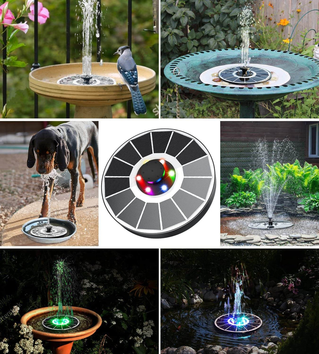 LED Solar Fountain Pump with 4 Spray Modes