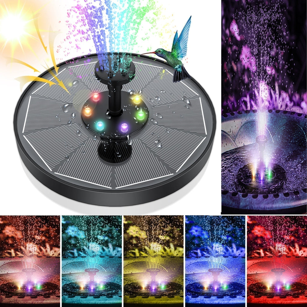 LED Solar Fountain Pump with 4 Spray Modes