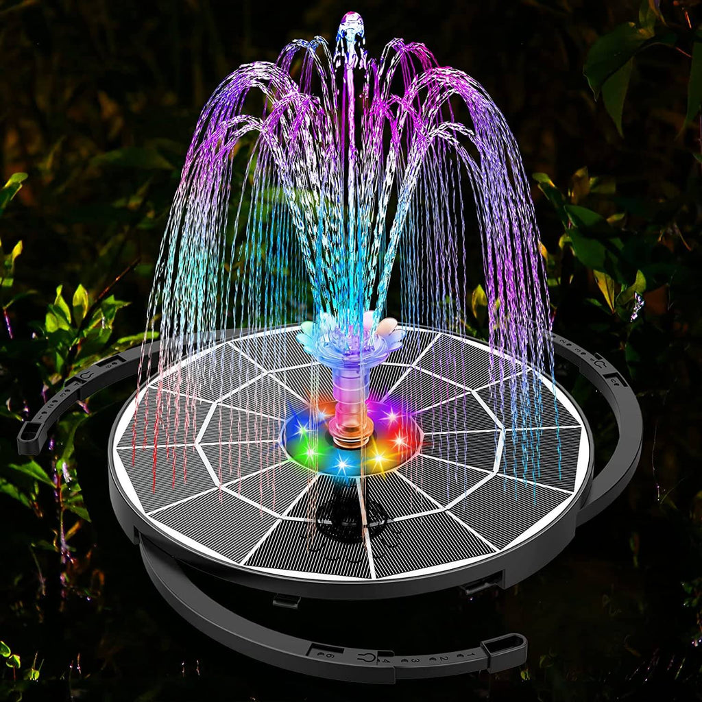 LED Solar Fountain Pump with 4 Spray Modes