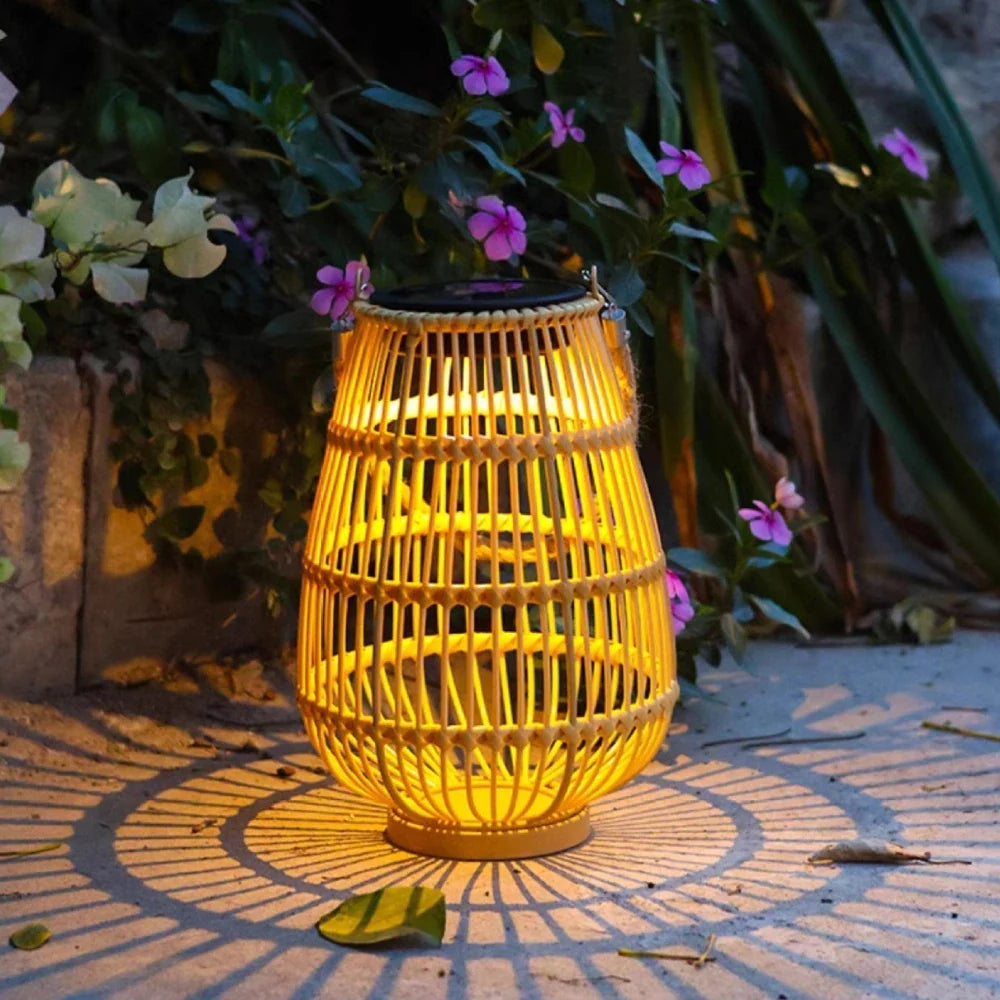 Woven Solar Lantern for Patio and Garden