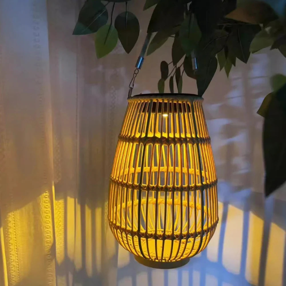 Woven Solar Lantern for Patio and Garden