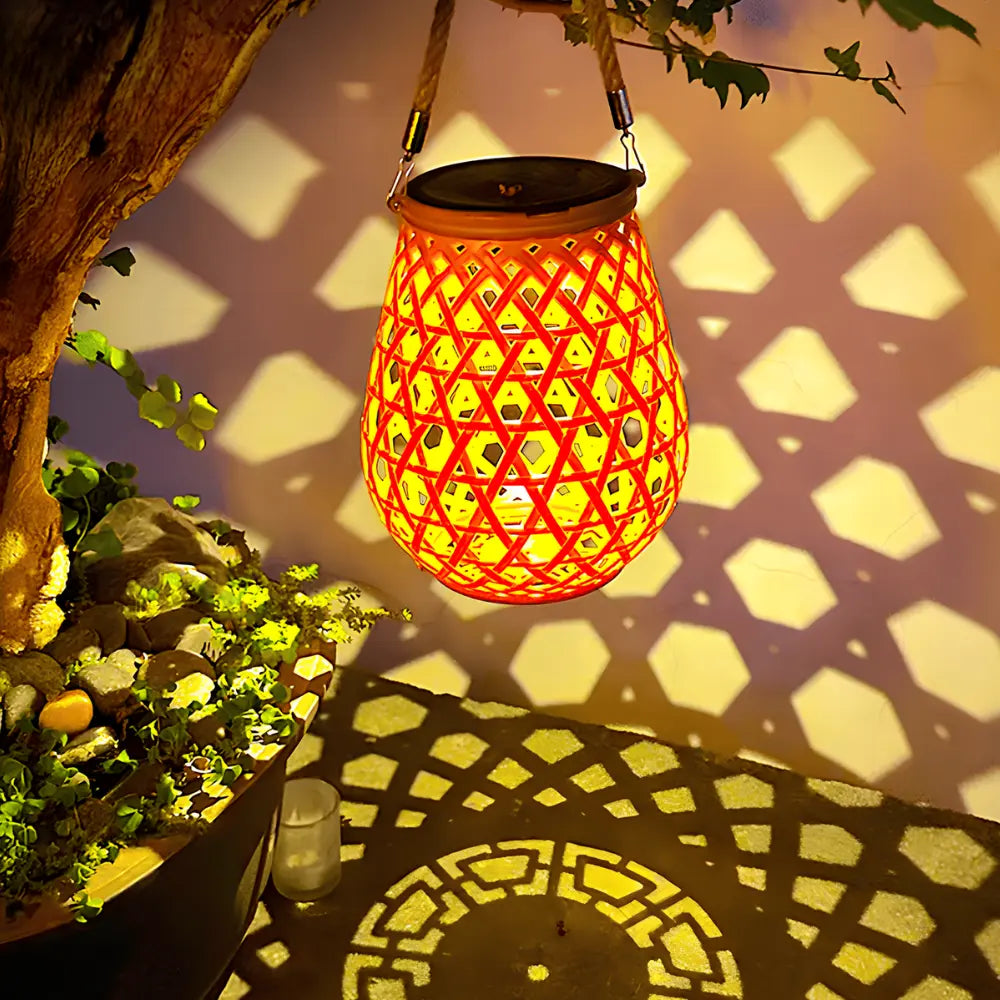 Woven Solar Lantern for Patio and Garden