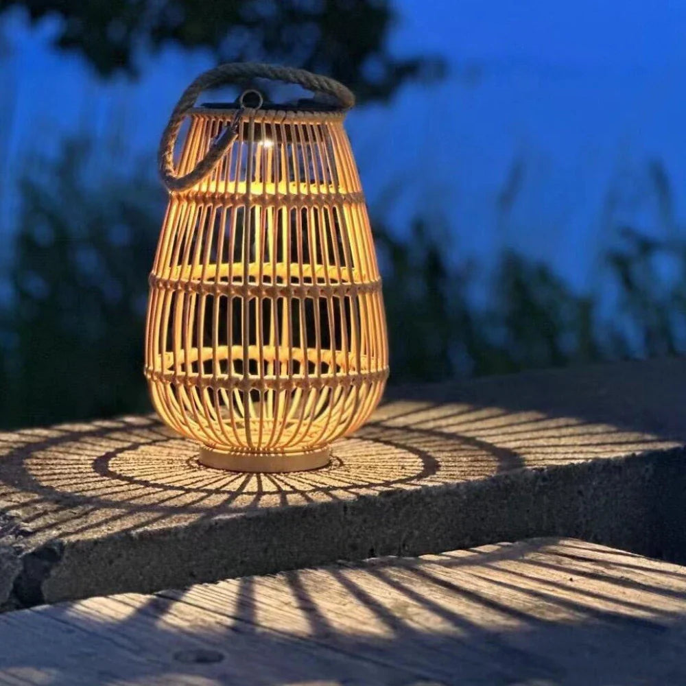 Woven Solar Lantern for Patio and Garden
