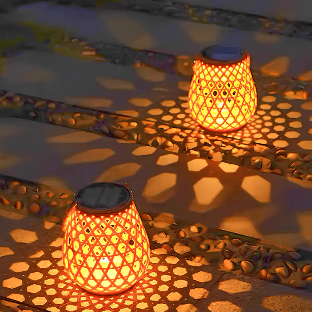 Woven Solar Lantern for Patio and Garden