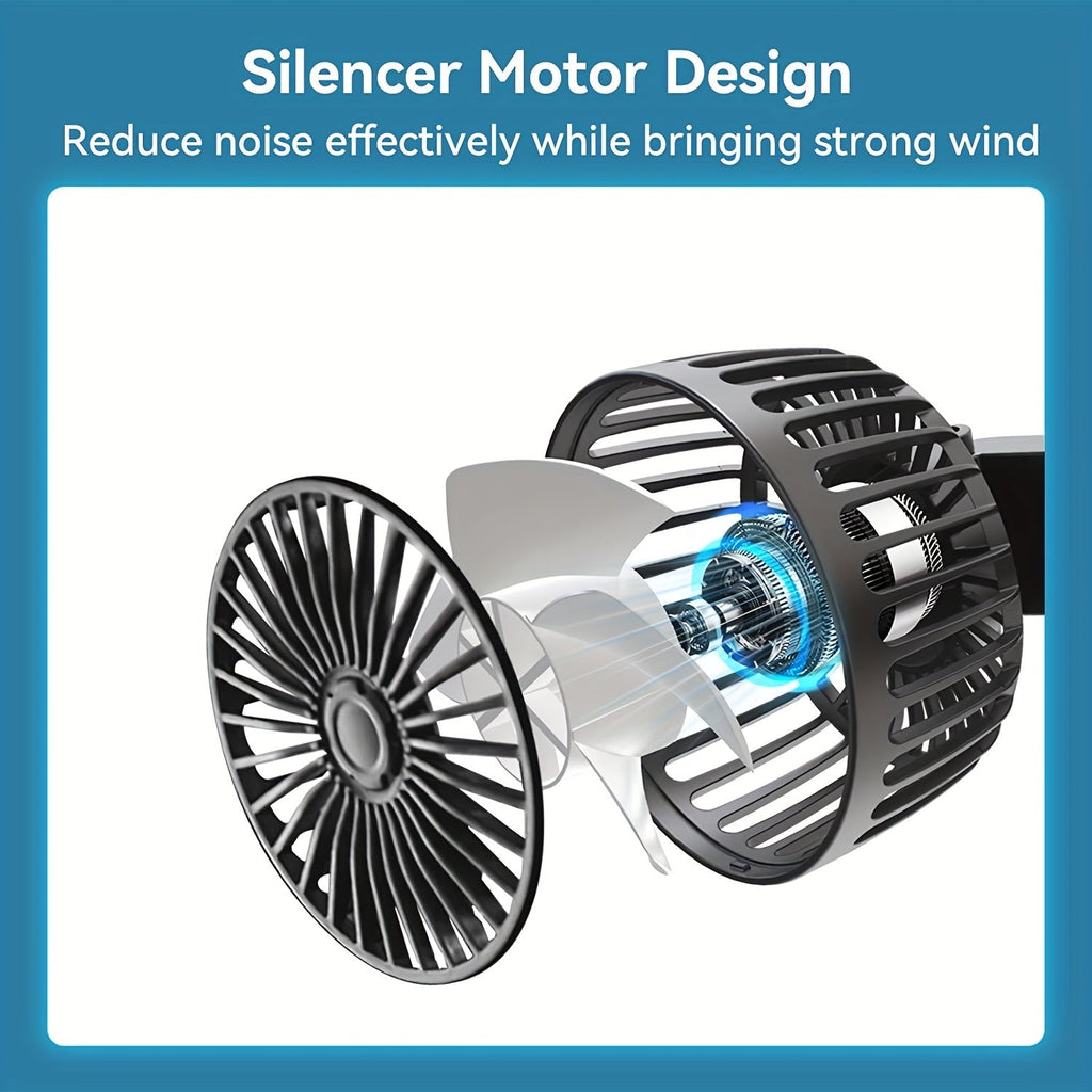 12V Dual-Head Car Cooling Fan with 360-Degree Rotation