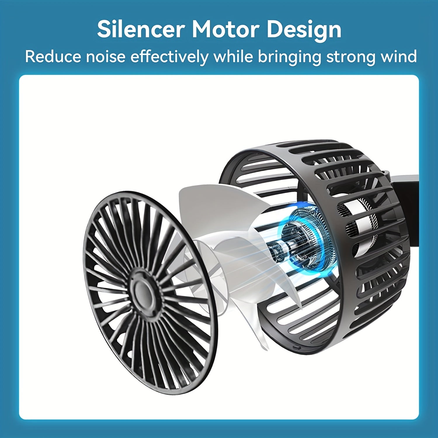 12V Dual-Head Car Cooling Fan with 360-Degree Rotation