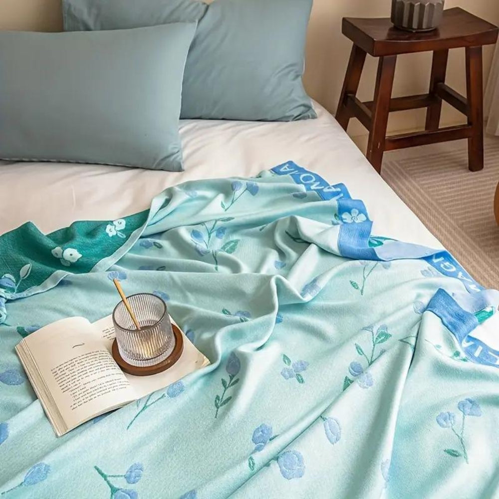 Floral Bamboo Fiber Cooling Blanket