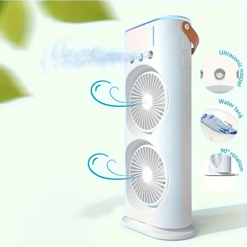 Double Head Portable Air Cooler Fan