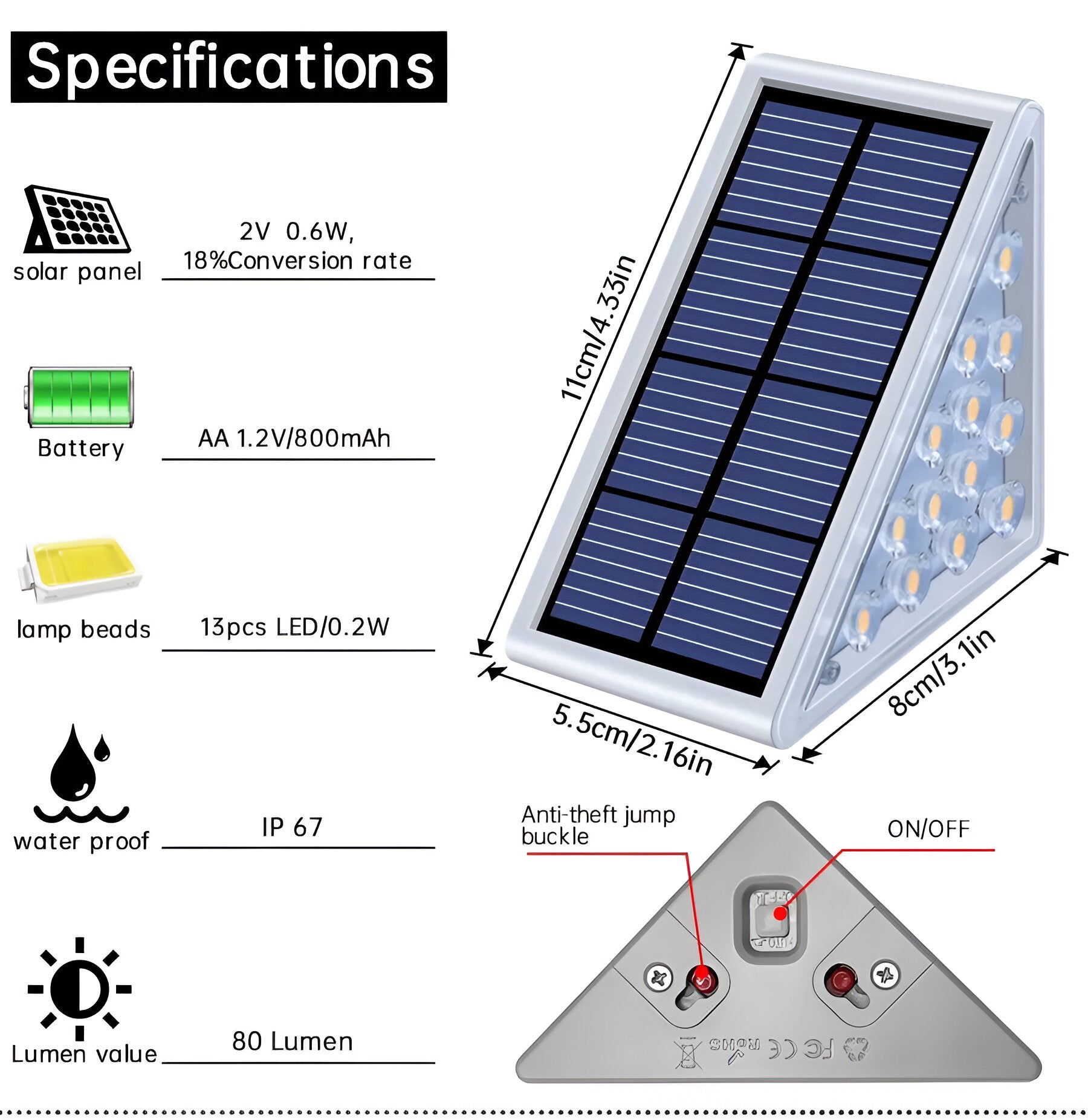 Waterproof Solar Garden Path Lights