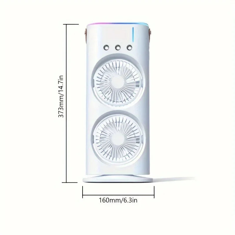 Double Head Portable Air Cooler Fan