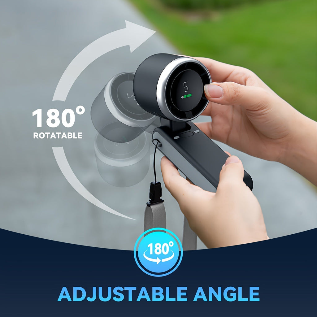 Five-Speed Turbo Handheld Fan with LED Light
