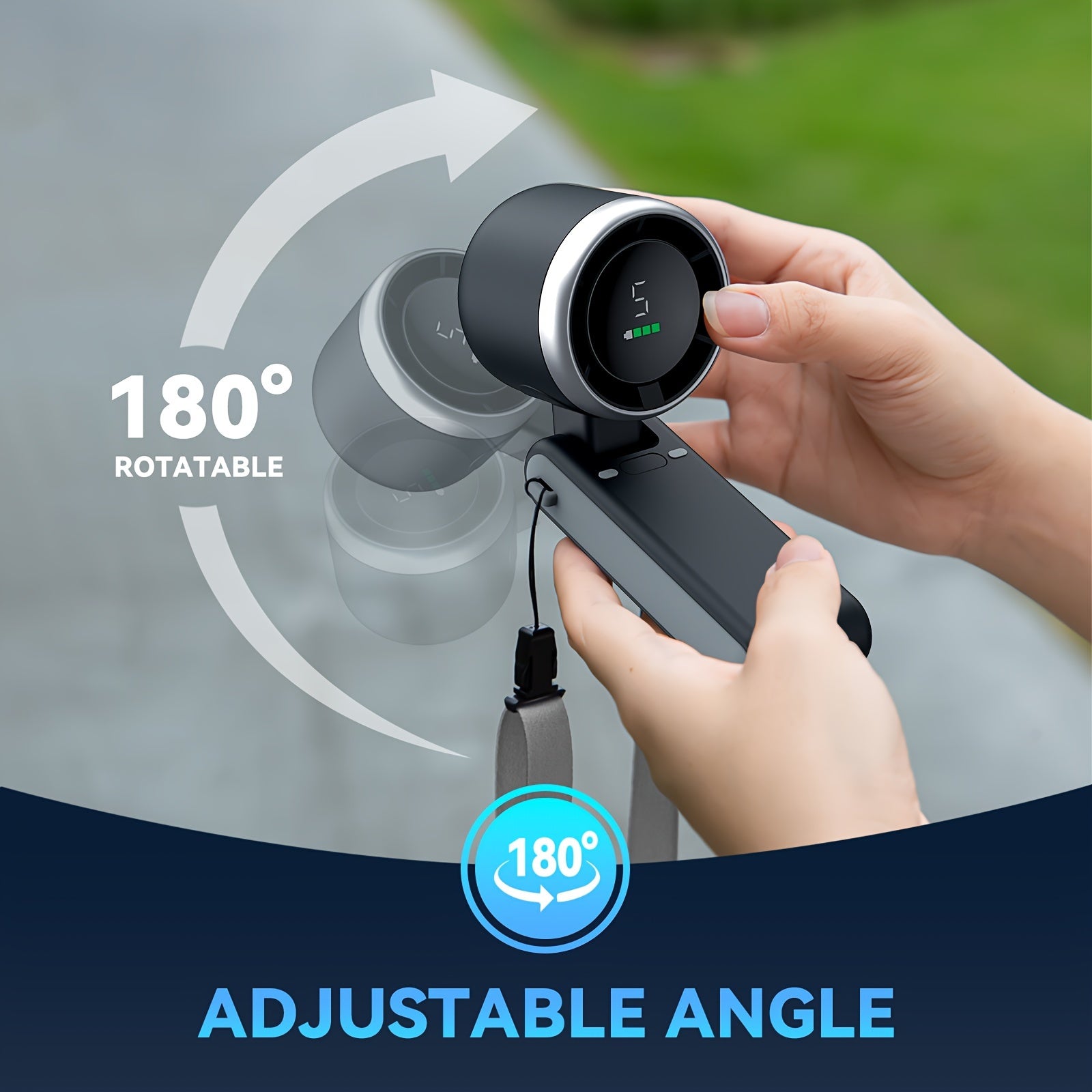 Five-Speed Turbo Handheld Fan with LED Light