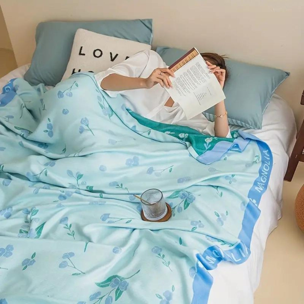 Floral Bamboo Fiber Cooling Blanket