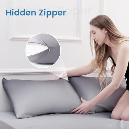 Grey Cooling Pillowcases - 2 Pack