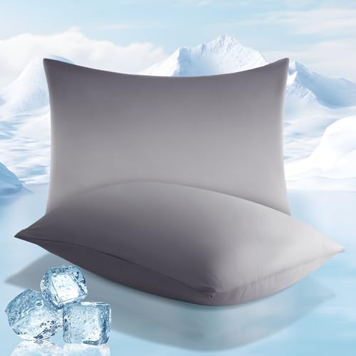 Grey Cooling Pillowcases - 2 Pack