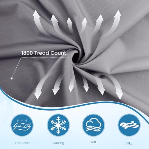 Grey Cooling Pillowcases - 2 Pack