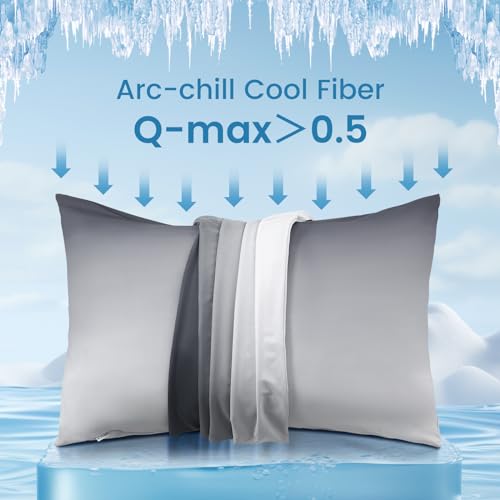 Grey Cooling Pillowcases - 2 Pack