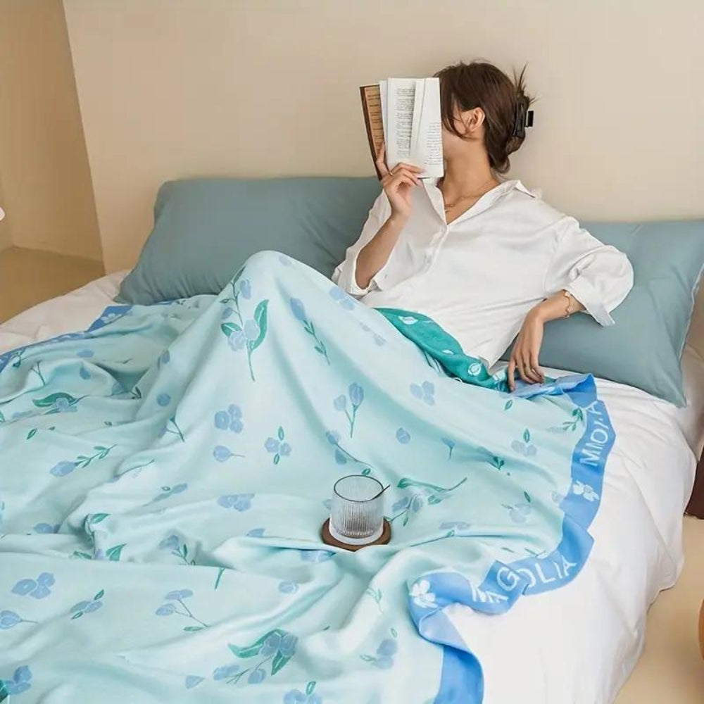 Floral Bamboo Fiber Cooling Blanket