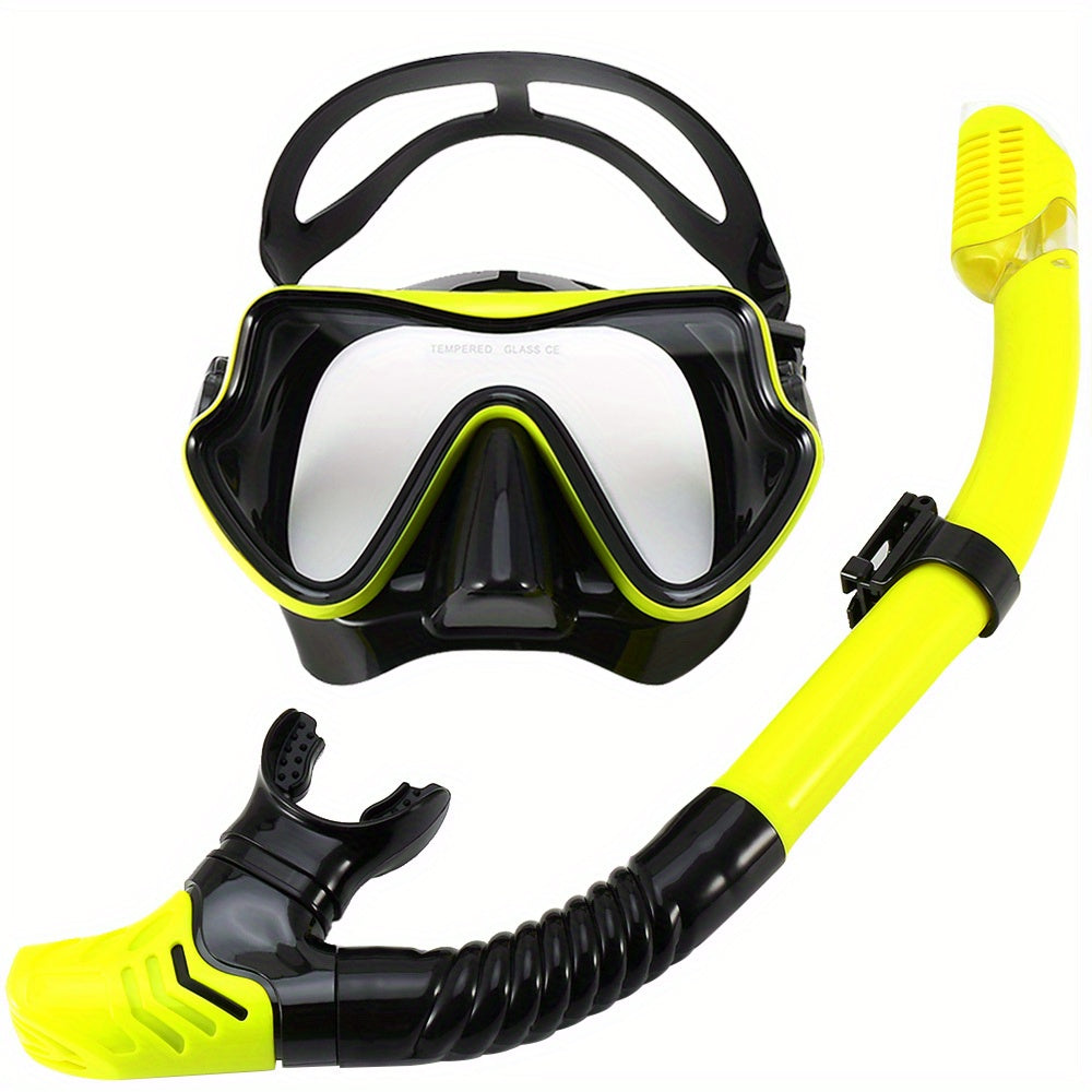 Anti-Leak Snorkel and Mask Set with Wide View