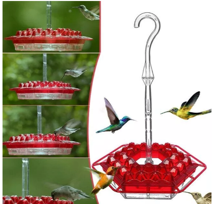 Hummingbird Feeder With 30 Ports And Built-In Ant Guard For Garden And Patio