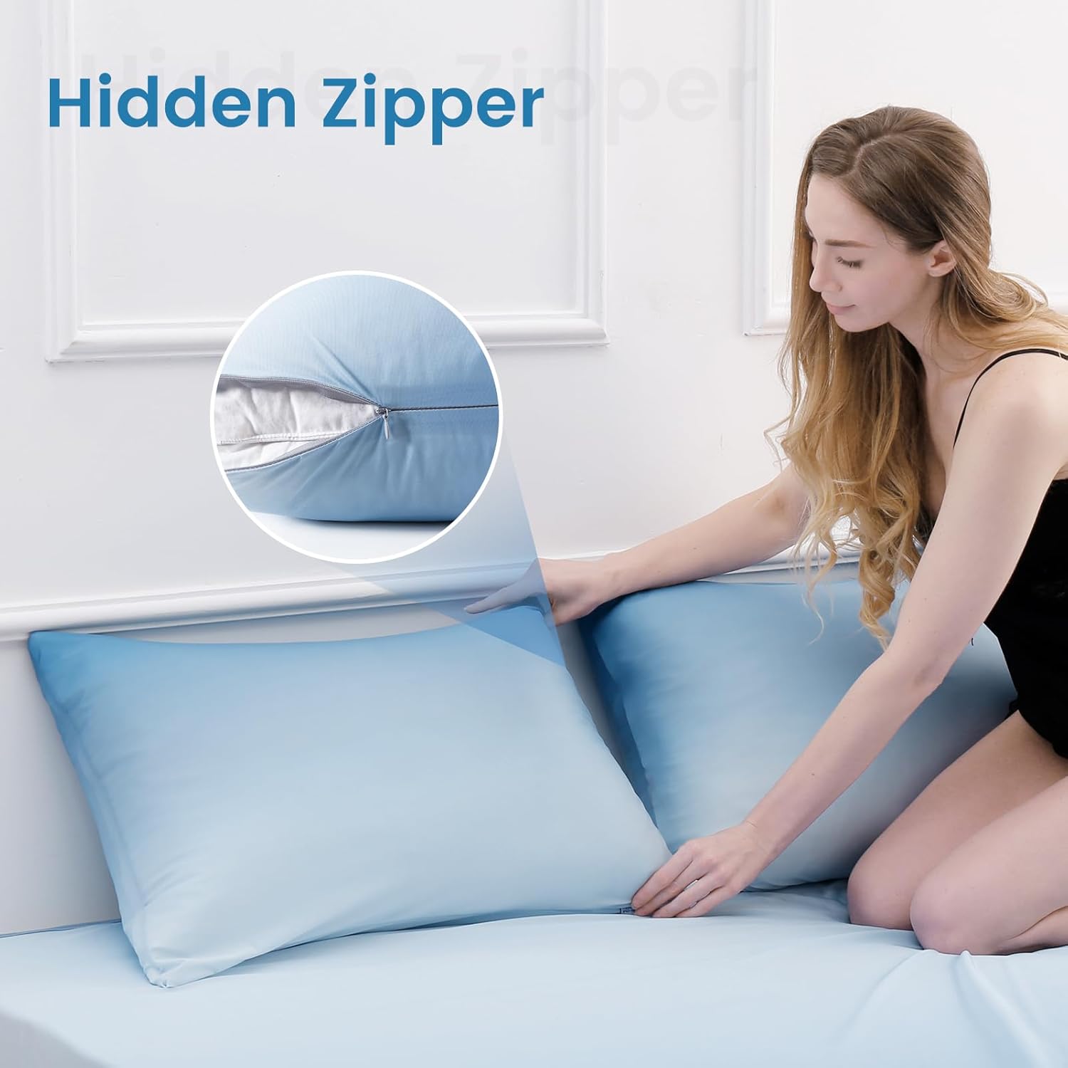 Blue Cooling Pillowcases - 2 Pack
