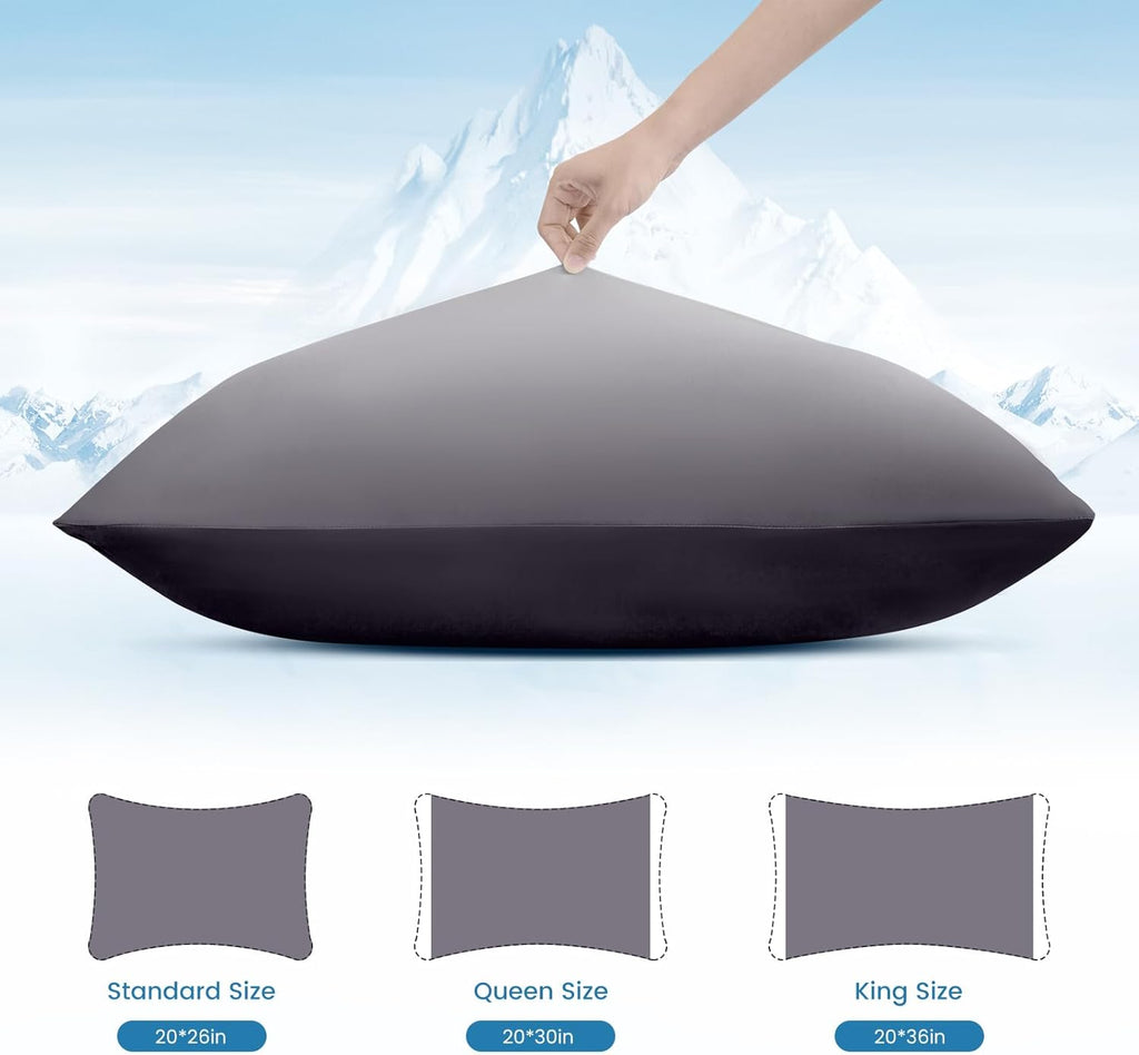 Grey Cooling Pillowcases - 2 Pack