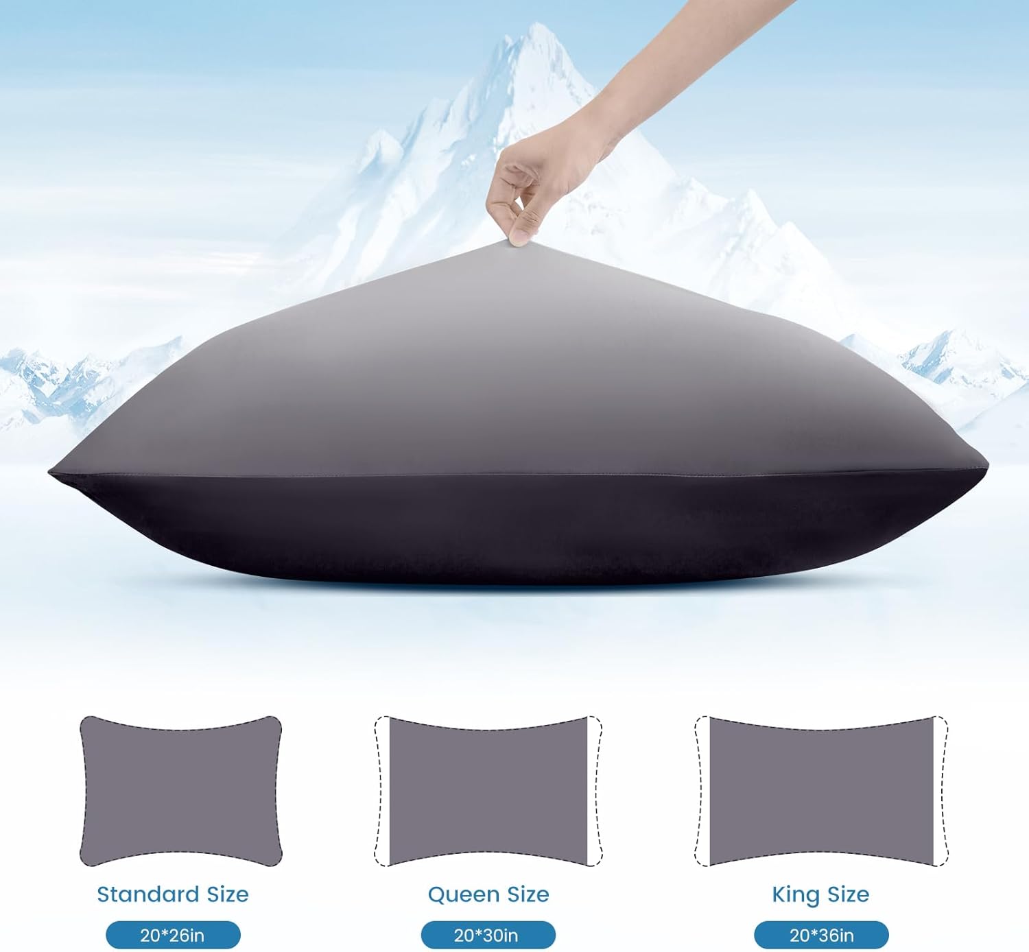 Grey Cooling Pillowcases - 2 Pack