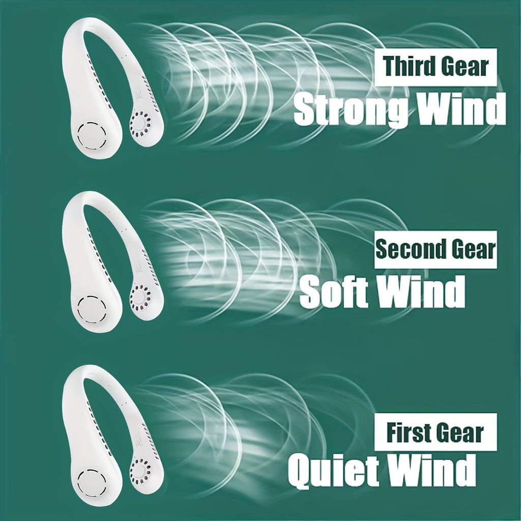 Three-Speed Bladeless Rechargeable Neck Fan