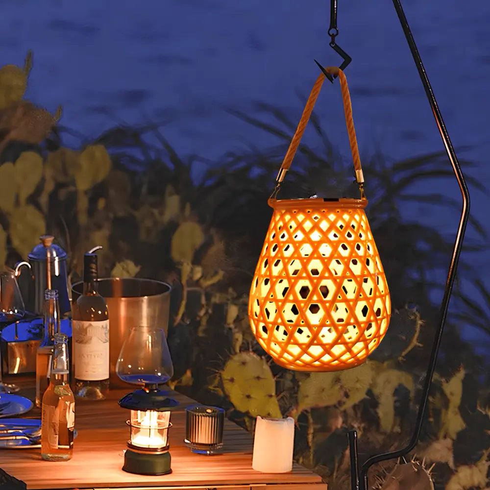 Woven Solar Lantern for Patio and Garden