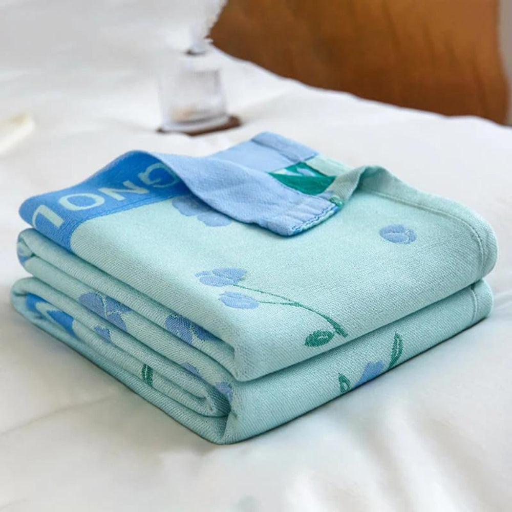 Floral Bamboo Fiber Cooling Blanket