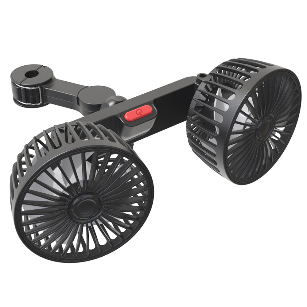12V Dual-Head Car Cooling Fan with 360-Degree Rotation