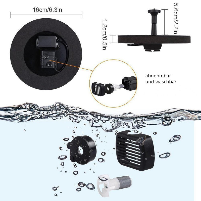 Solar Fountain Pump for Ponds and Bird Baths