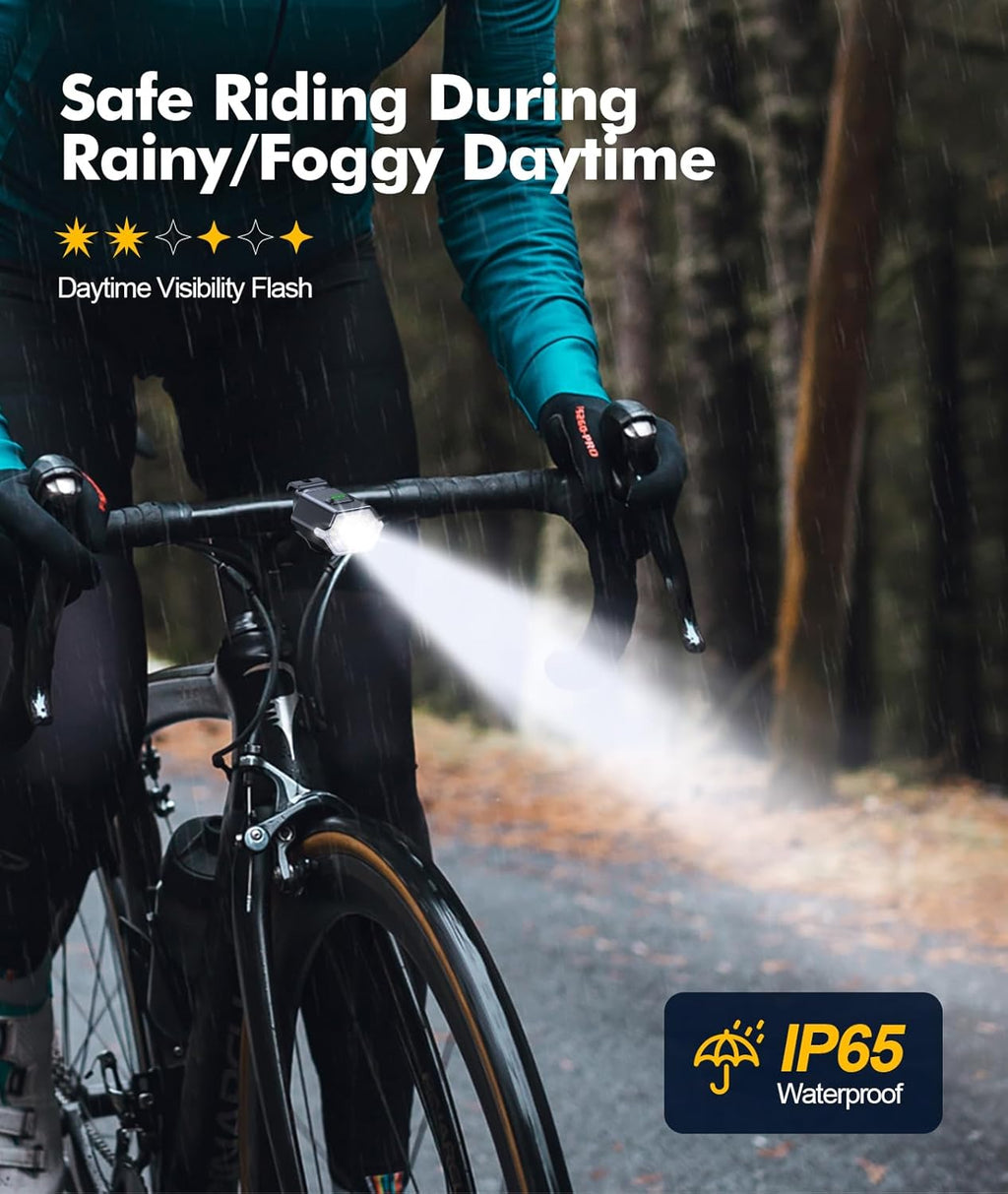Rechargeable Bike Light Set With Side Lighting