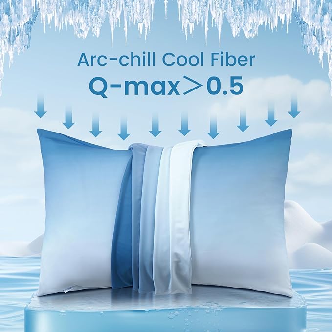 Blue Cooling Pillowcases - 2 Pack