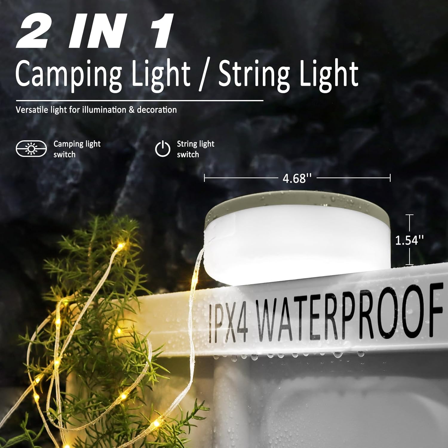 10m USB Rechargeable Camping String Lights