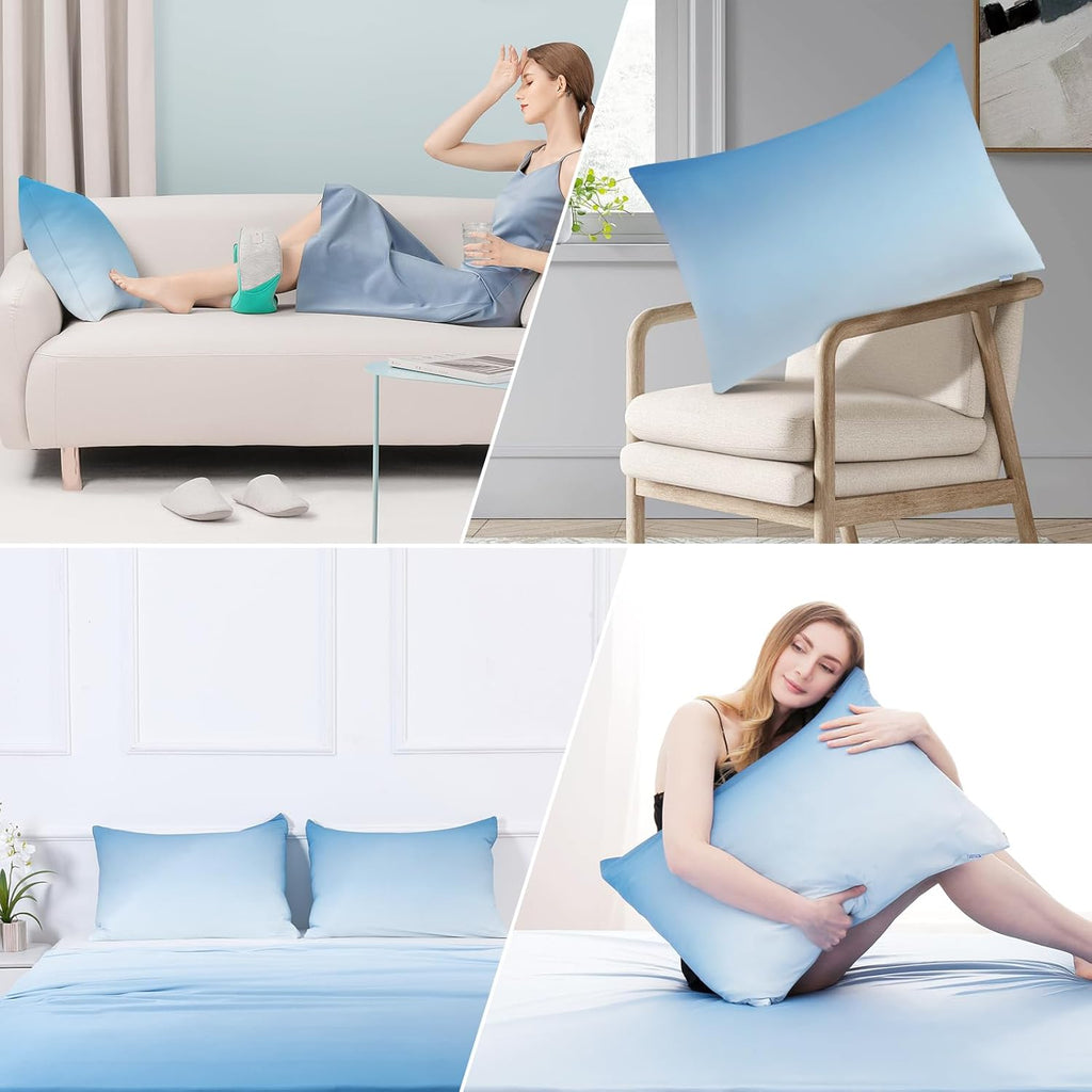 Blue Cooling Pillowcases - 2 Pack