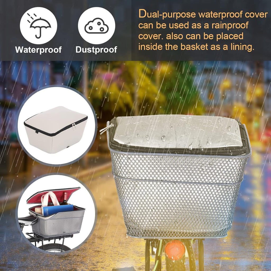 Waterproof Rear Bike Basket With Rain Cover