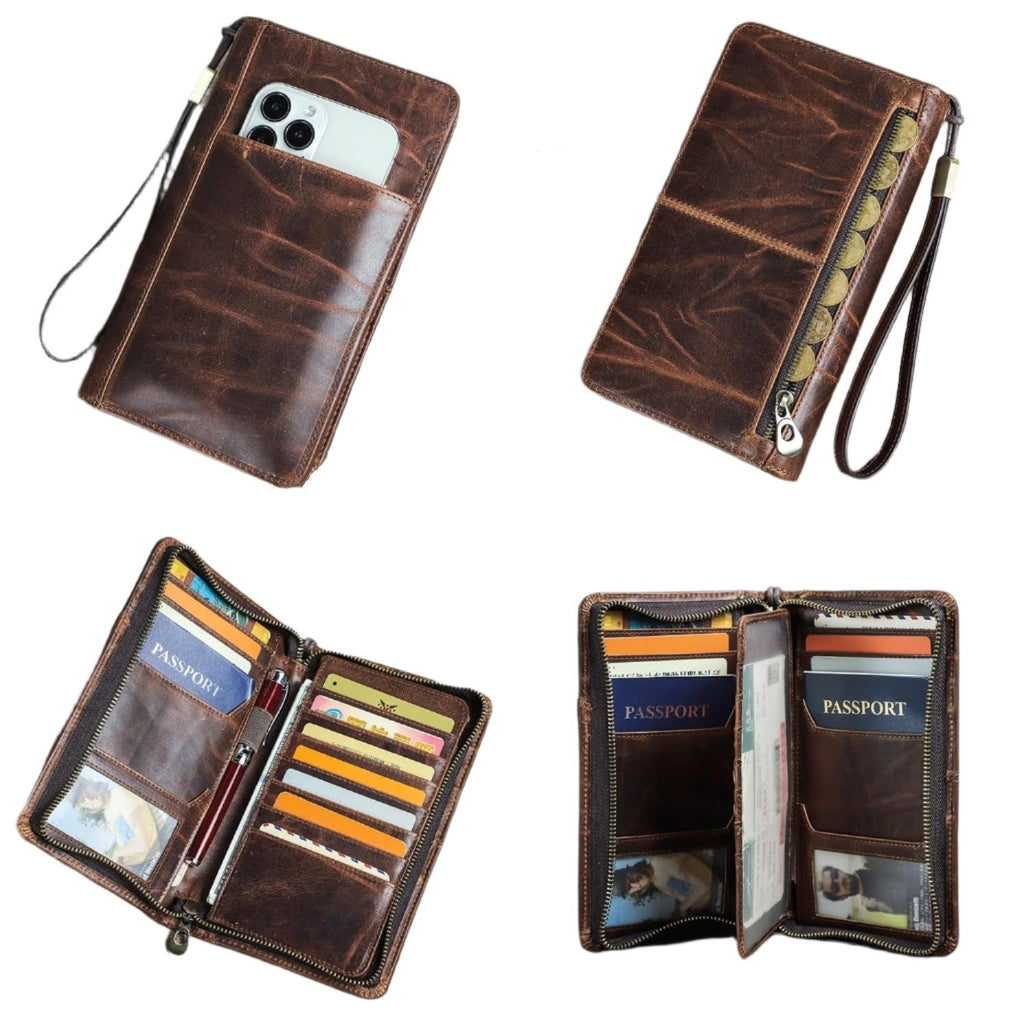 RFID Top Grain Leather Passport Holder