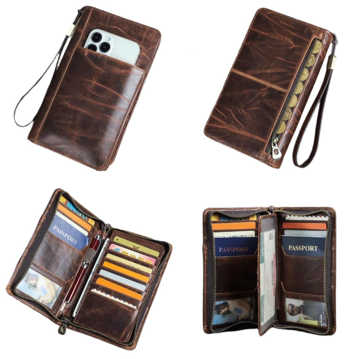 RFID Top Grain Leather Passport Holder