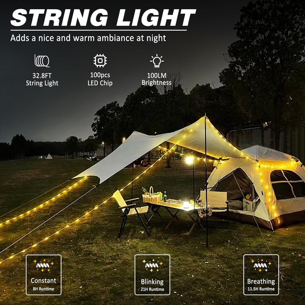 10m USB Rechargeable Camping String Lights