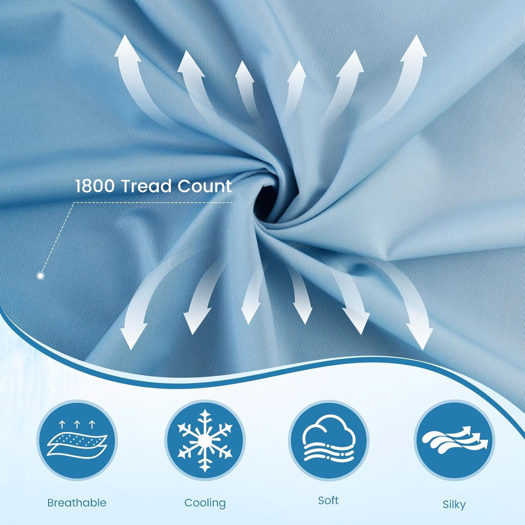 Blue Cooling Pillowcases - 2 Pack
