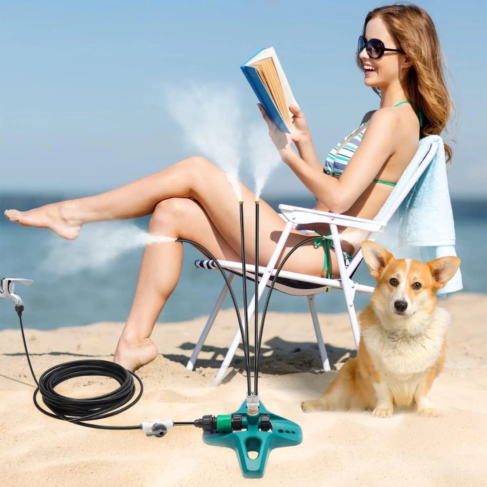 Freestanding Patio Misting System with Adjustable Nozzles