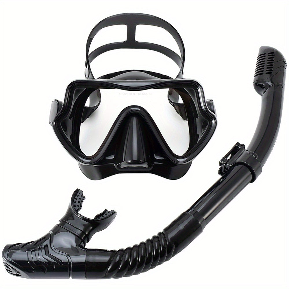 Anti-Leak Snorkel and Mask Set with Wide View