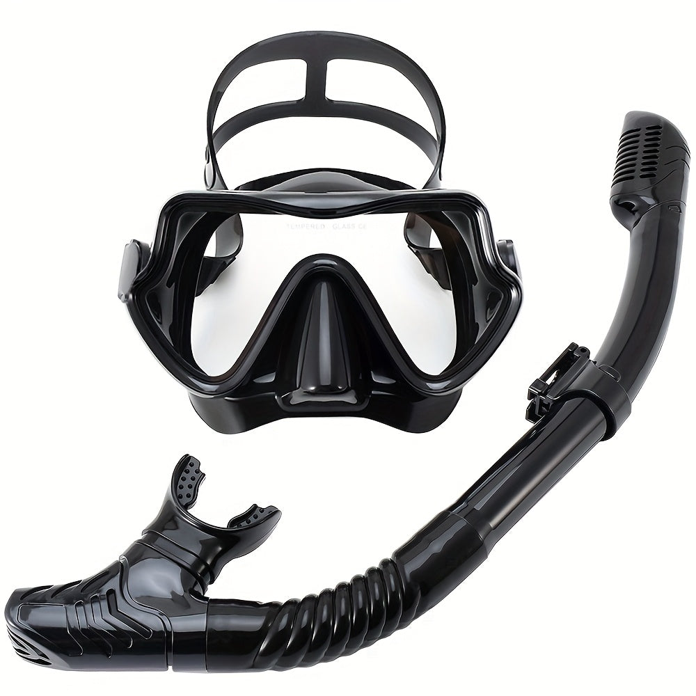 Anti-Leak Snorkel and Mask Set with Wide View