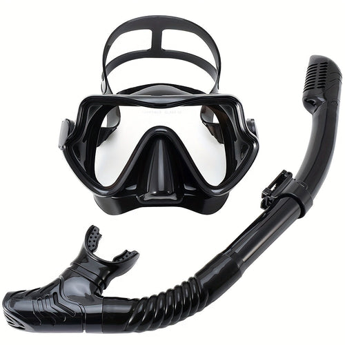 Anti-Leak Snorkel and Mask Set with Wide View