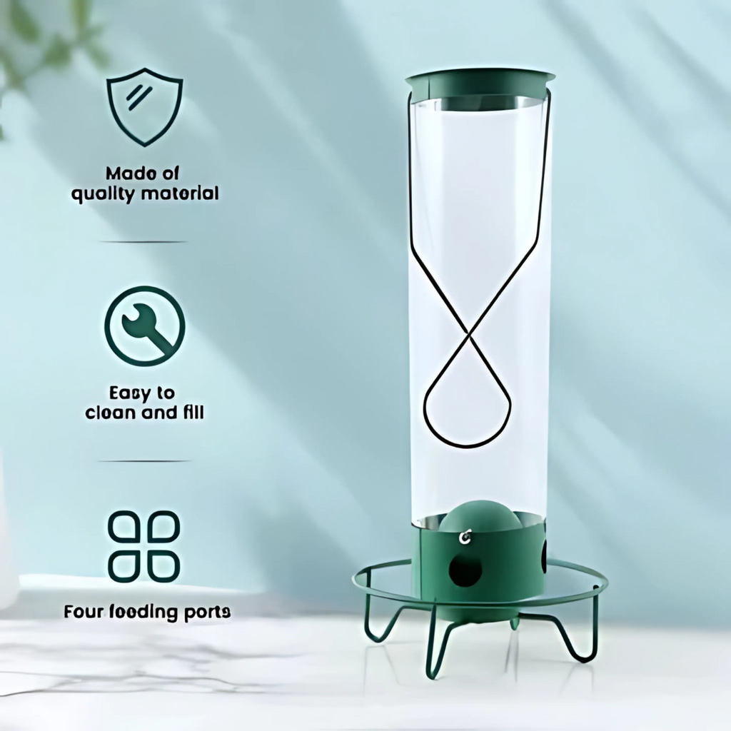 Outdoor Bird Feeder - Squirrel Proof Bird Feeder Rotating Perch Metal Design 1